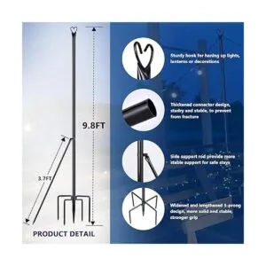 Poste de luz de cadena Postes de acero para colgar luces_3