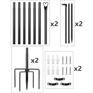 Poste de luz de cadena Postes de acero para colgar luces_4
