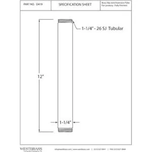 Westbrass d419 trampas desages 12In Threaded Cordal_2
