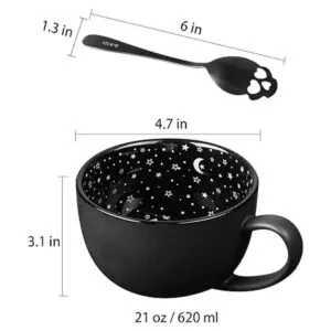 Taza de café grande con calavera de medianoche paquete de_2