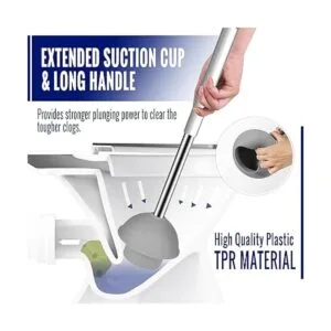 True fresh Juego de cepillo de inodoro y émbolo para baño_2