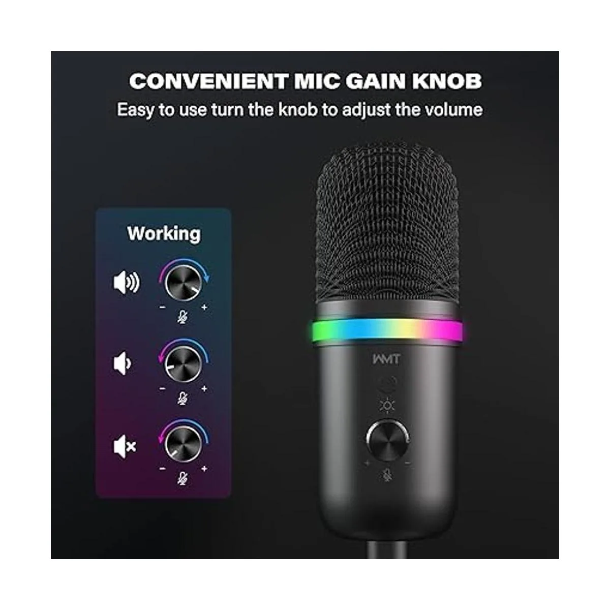 Micrófono USB WMT Micrófono de juego de condensador para_5