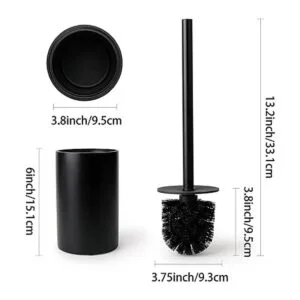 Yew Design Cepillo de inodoro negro mate para inodoro con_2