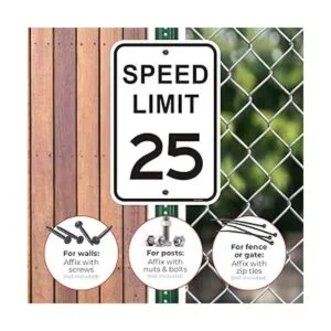 Paquete de 2 señales de tráfico con límite de velocidad de_4