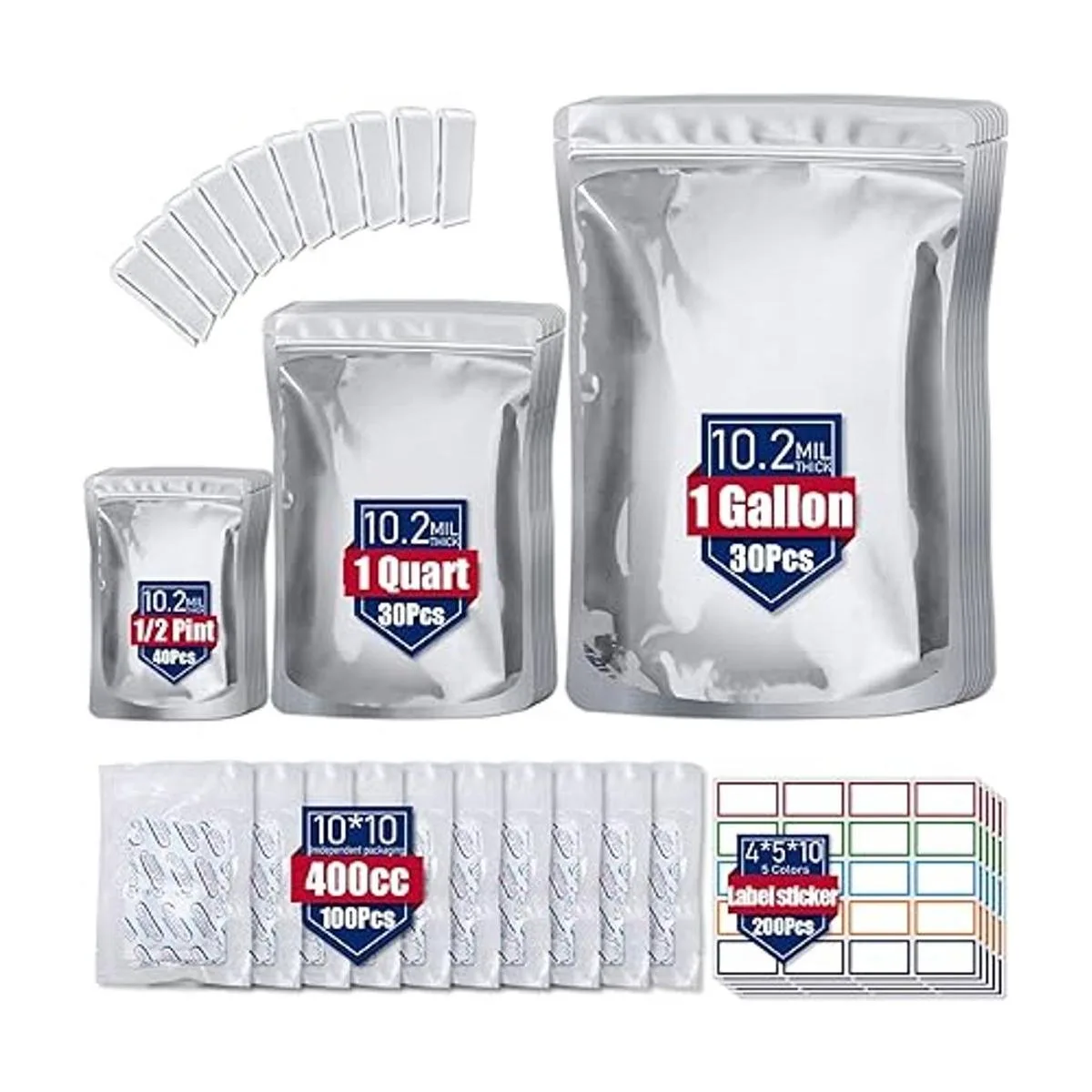 Paquete de 100 bolsas de Mylar de 0.402 in para_1