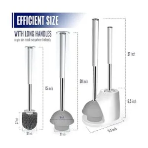 True fresh Juego de cepillo de inodoro y émbolo para baño_4