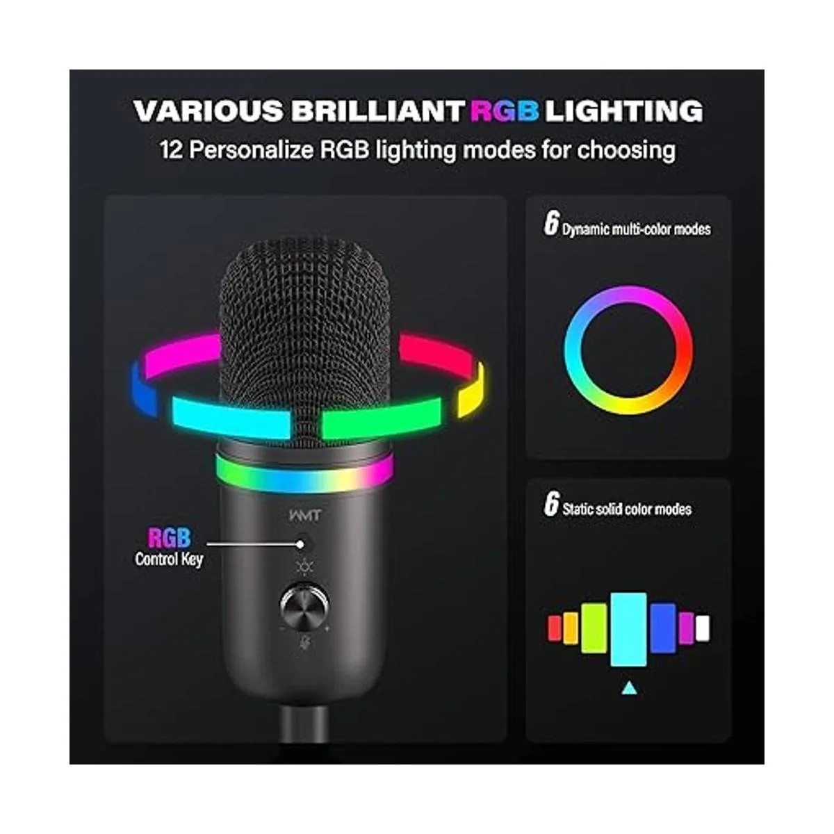 Micrófono USB WMT Micrófono de juego de condensador para_2