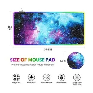 AIMSA Alfombrilla de ratón para juegos RGB extendida_7