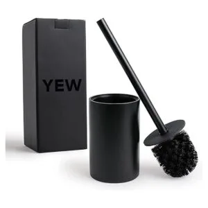 Yew Design Cepillo de inodoro negro mate para inodoro con_7