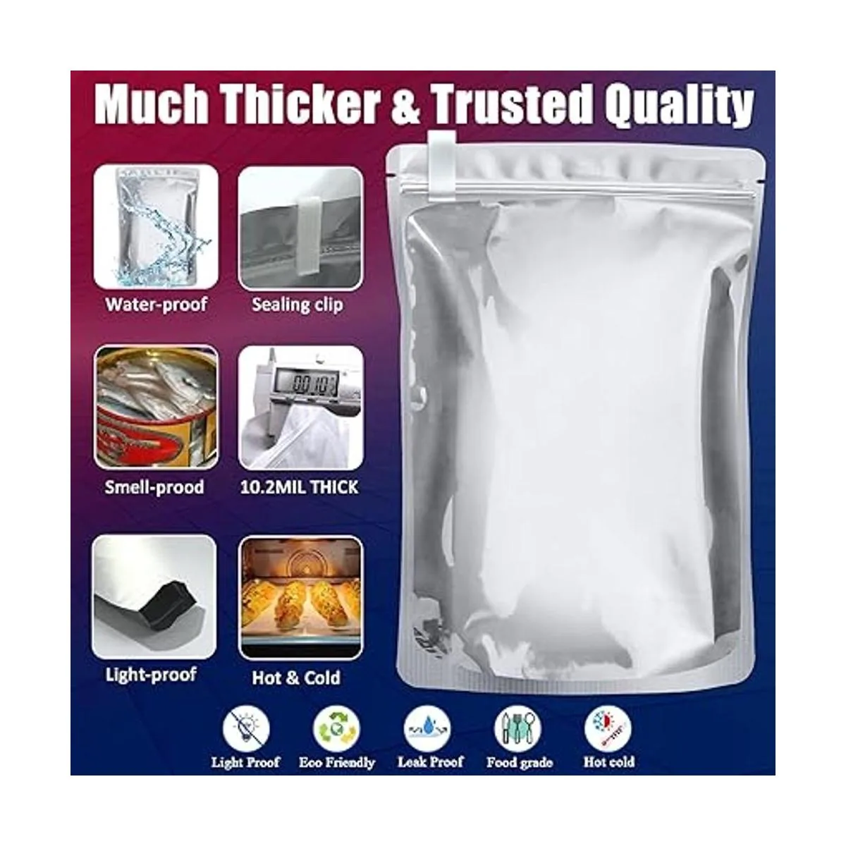 Paquete de 100 bolsas de Mylar de 0.402 in para_4