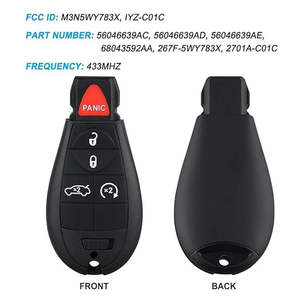 2 piezas de repuesto para llavero para Dodge_2