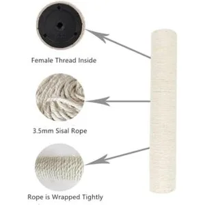 SHENGOCASE 2Pack Cat Tree 17.7 Replacement Sisal Post_4