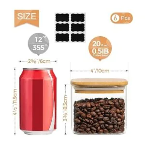 ComSaf Juego de 6 tarros de almacenamiento de alimentos de_6