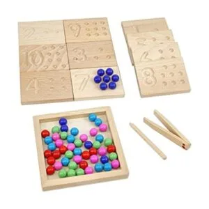 Juego de tablas de trazado de números de madera juguete_1