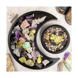 Juego de bandejas de cristal de luna creciente pantalla_2