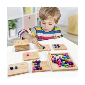 Juego de tablas de trazado de números de madera juguete_5