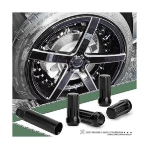 glorider Tuercas estriadas M14 x 1.5 color negro paquete_6