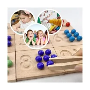 Juego de tablas de trazado de números de madera juguete_2