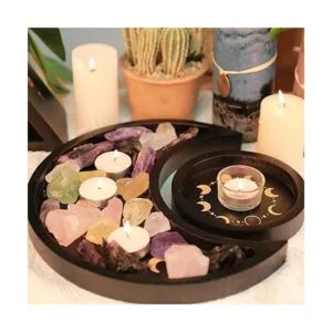 Juego de bandejas de cristal de luna creciente pantalla_5