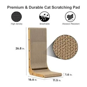 FUKUMARU Rascador de gatos 26.8 pulgadas en forma de L_3