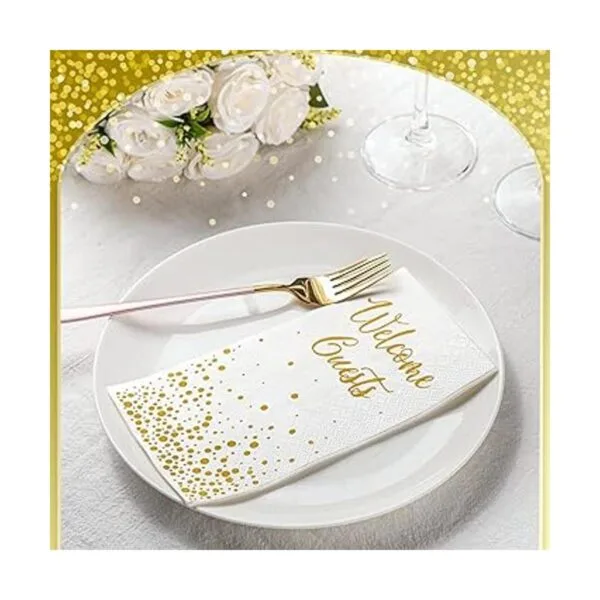 200 servilletas doradas de bienvenida para invitados_7