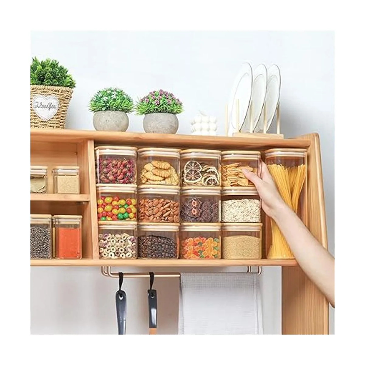 ComSaf Juego de 6 tarros de almacenamiento de alimentos de_2