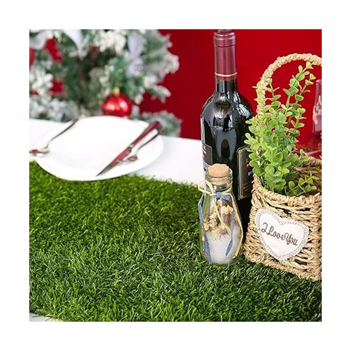 Camino de mesa de césped artificial de 14 x 144 pulgadas_5