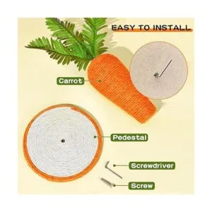 BNOSDM Juguete de poste para rascar de conejo de sisal_6