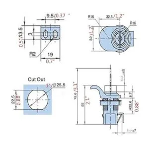 Angrylife 4 piezas de pestillo de botón de plástico y_4