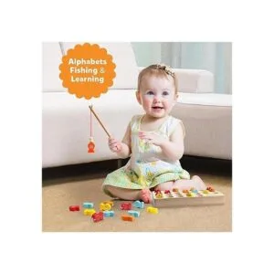 Coogam Juego de pesca de madera magnético un buen juguete_2