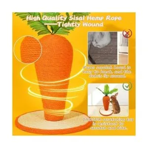 BNOSDM Juguete de poste para rascar de conejo de sisal_3