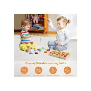 Coogam Juego de pesca de madera magnético un buen juguete_5