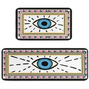 Evil Eye Juego de 2 alfombras de cocina bohemias_1