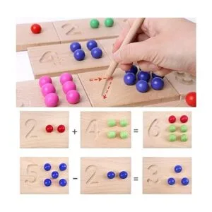 Juego de tablas de trazado de números de madera juguete_3