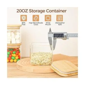 ComSaf Juego de 6 tarros de almacenamiento de alimentos de_4