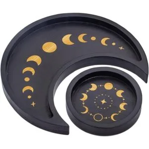 Juego de bandejas de cristal de luna creciente pantalla_1