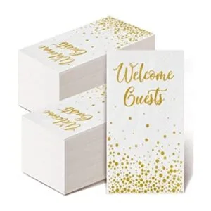 200 servilletas doradas de bienvenida para invitados_1