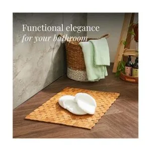 GOBAM Tapete de baño de bambú enrollable para baño tapete_2