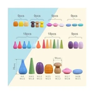 Juego grande de piezas sueltas de madera estilo arco iris_2