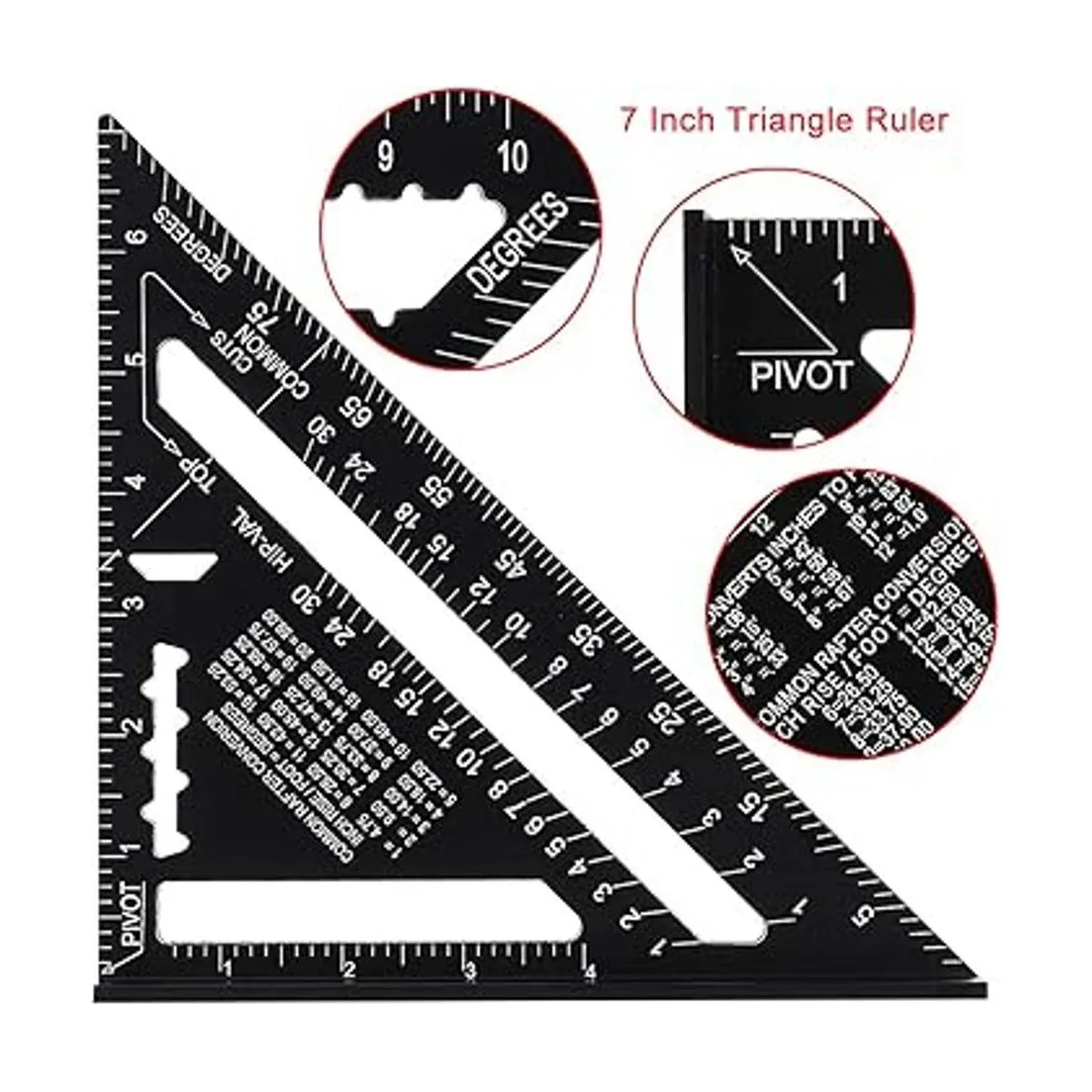 ASNOMY Regla triangular de 7 y 12 pulgadas regla_5