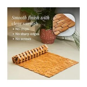 GOBAM Tapete de baño de bambú enrollable para baño tapete_6