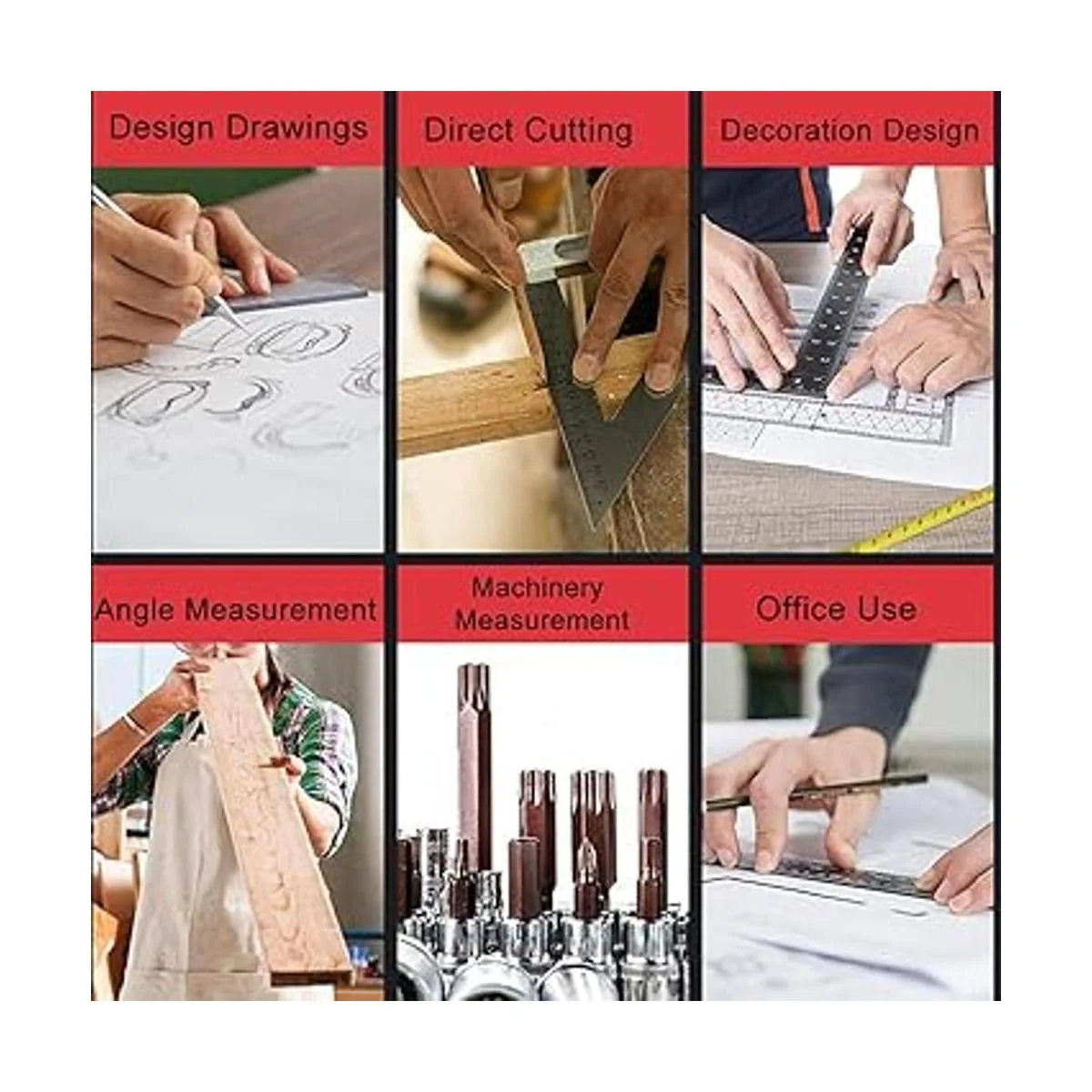 ASNOMY Regla triangular de 7 y 12 pulgadas regla_7