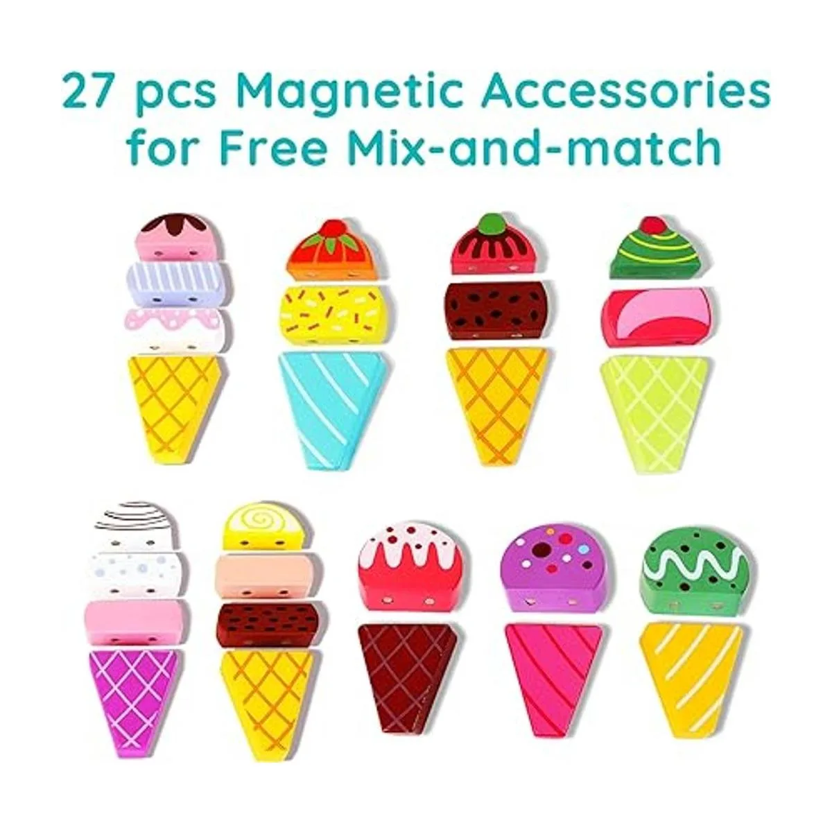 HELLOWOOD Camión de helados de madera 28 piezas de dulces_2