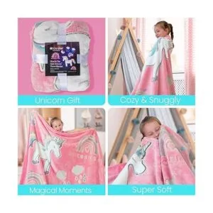 Manta de unicornio que brilla en la oscuridad manta de_5