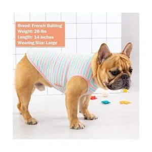 KYEESE Paquete de 2 camisas de perro de algodón a rayas_4