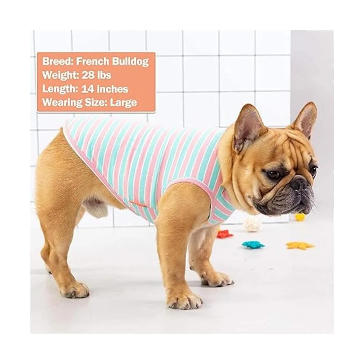 KYEESE Paquete de 2 camisas de perro de algodón a rayas_4