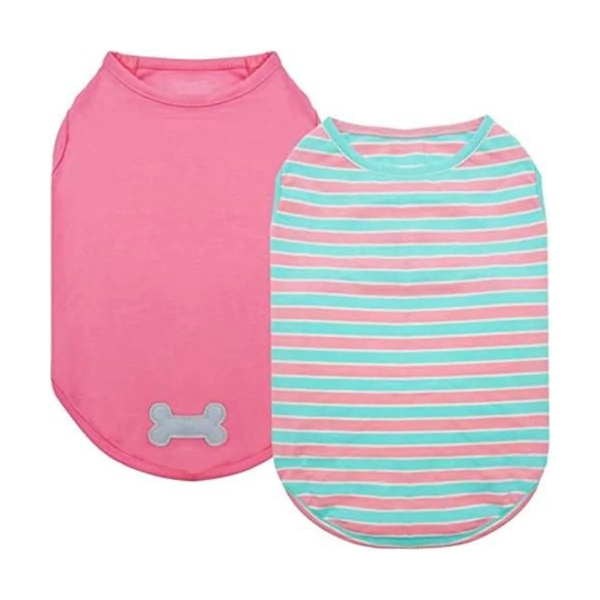 KYEESE Paquete de 2 camisas de perro de algodón a rayas_1