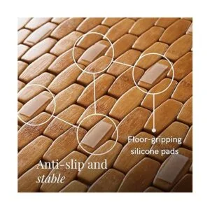 GOBAM Tapete de baño de bambú enrollable para baño tapete_5