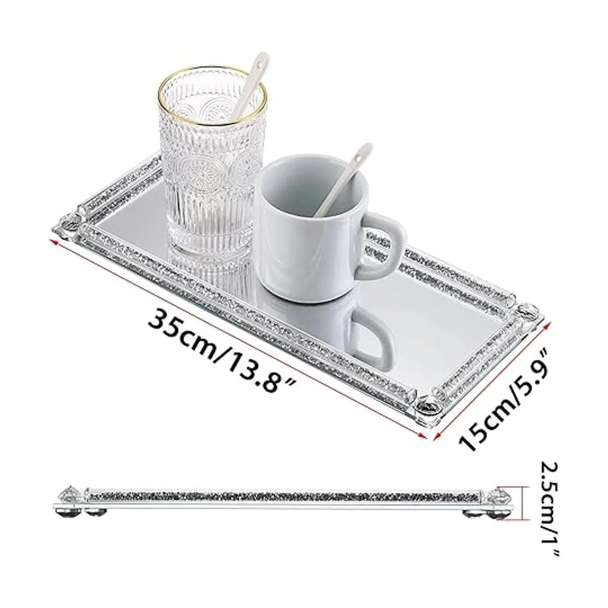 JUXYES Bandeja de maquillaje cosmético con diamantes_2