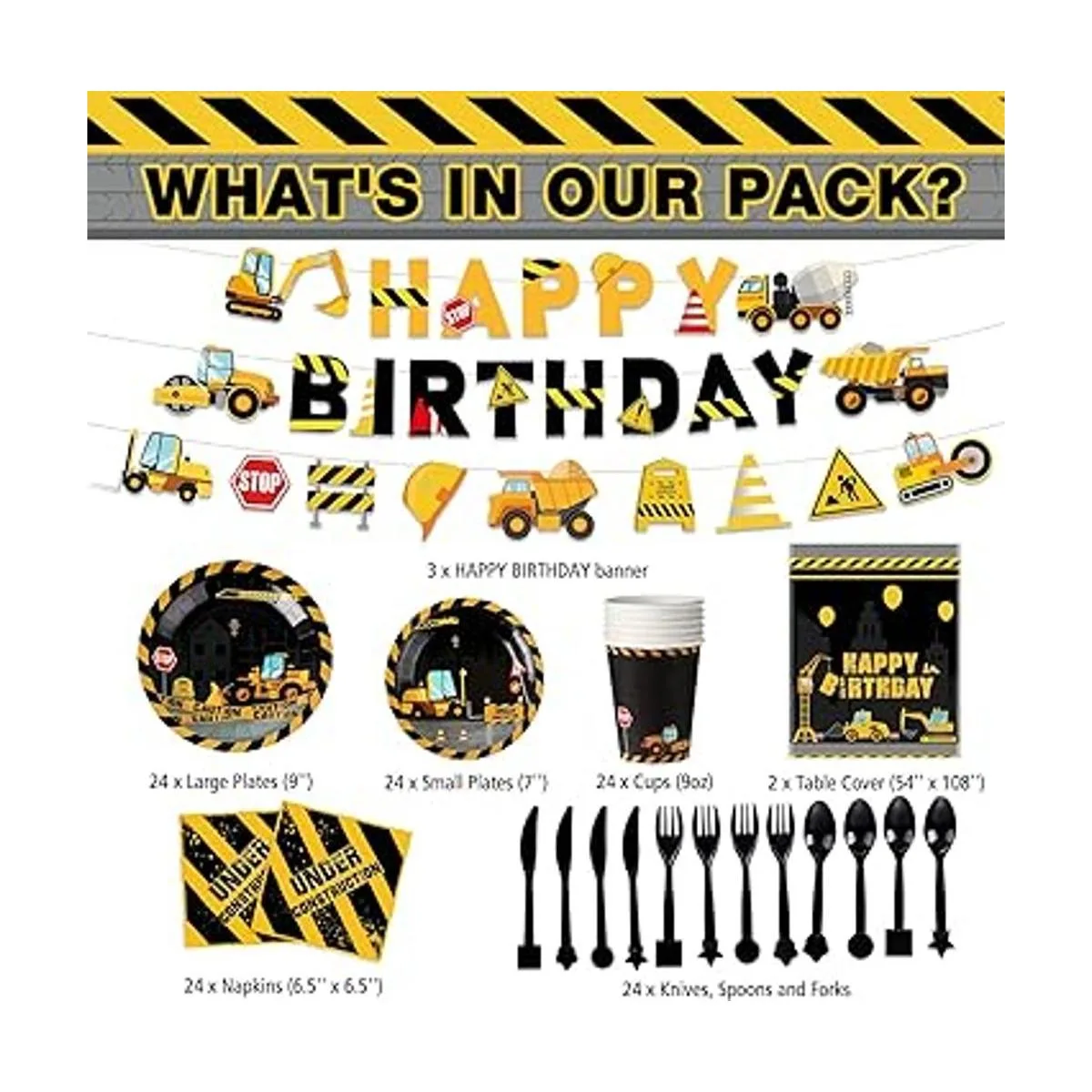 173 piezas de suministros de fiesta de cumpleaños de_2